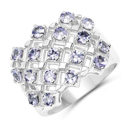 1.53 Carat Genuine Tanzanite .925 Sterling Silver Ring