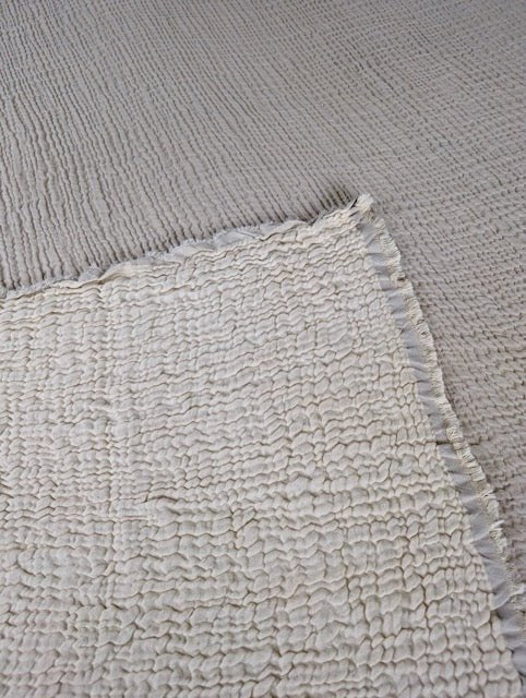 Serene Bedspread Collection – Organic Turkish Cotton, Textured Solid Colors, Queen/King Sizes