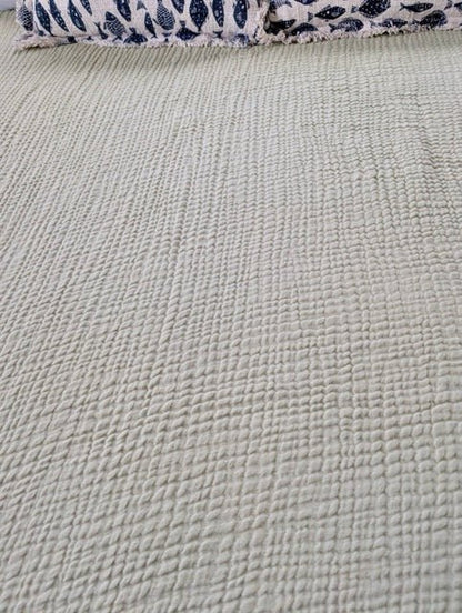 Serene Bedspread Collection – Organic Turkish Cotton, Textured Solid Colors, Queen/King Sizes