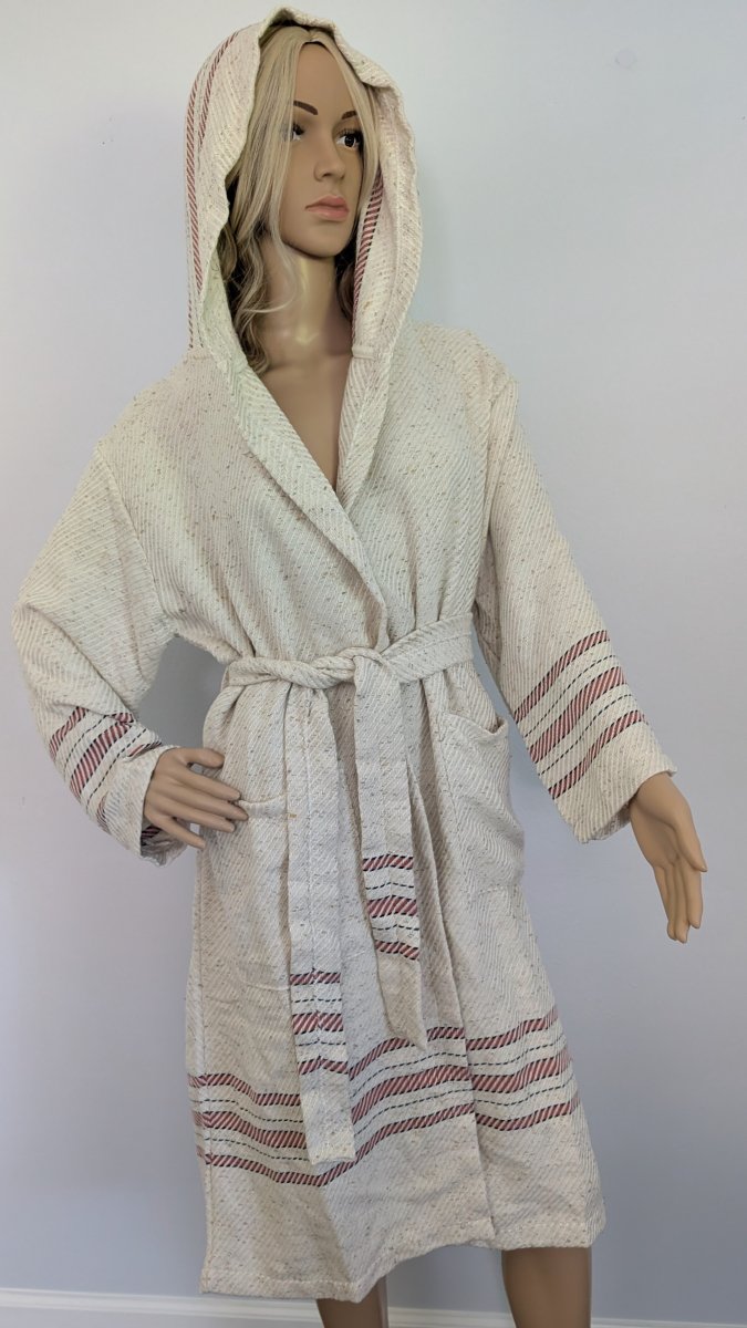 Serenity Bathrobe – Soft Flat Weave Turkish Cotton, Hooded Design, Unisex Fit