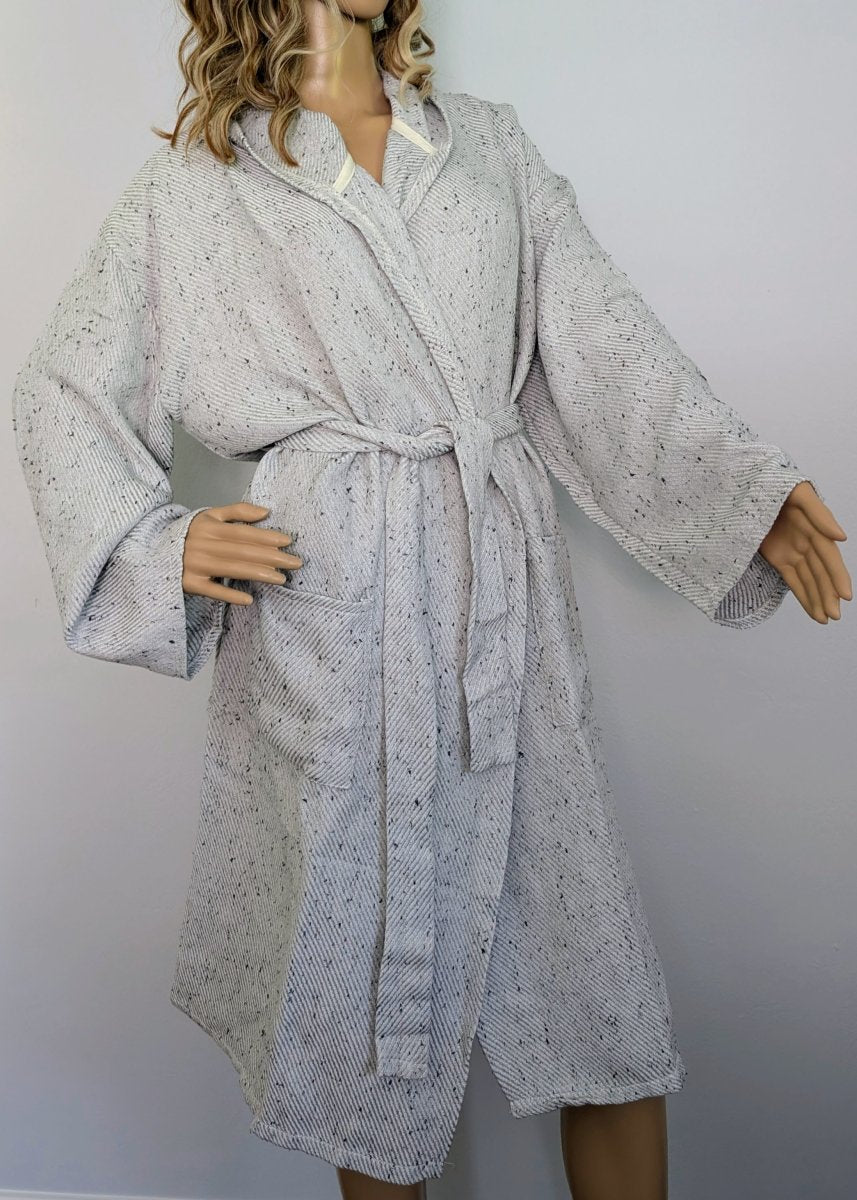 Serenity Bathrobe – Soft Flat Weave Turkish Cotton, Hooded Design, Unisex Fit