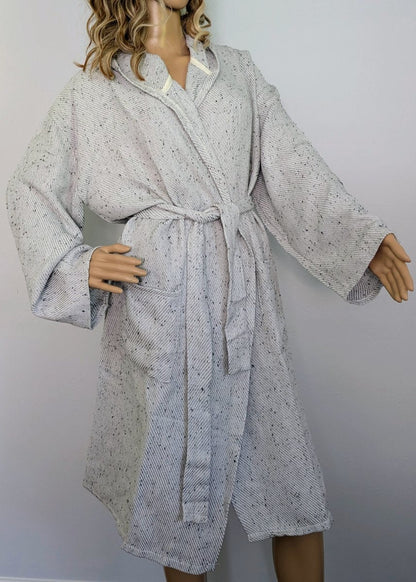 Serenity Bathrobe – Soft Flat Weave Turkish Cotton, Hooded Design, Unisex Fit