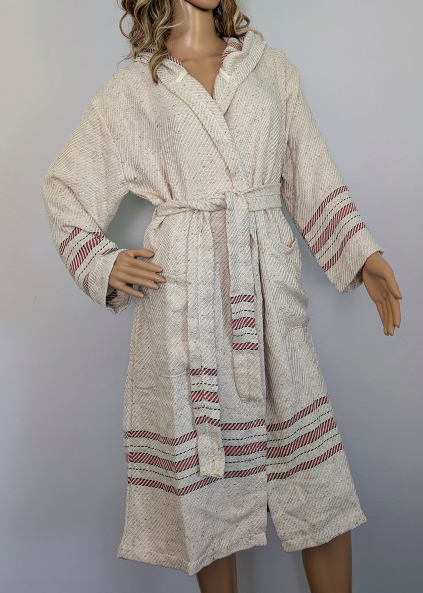 Serenity Bathrobe – Soft Flat Weave Turkish Cotton, Hooded Design, Unisex Fit