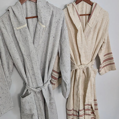 Serenity Bathrobe – Soft Flat Weave Turkish Cotton, Hooded Design, Unisex Fit