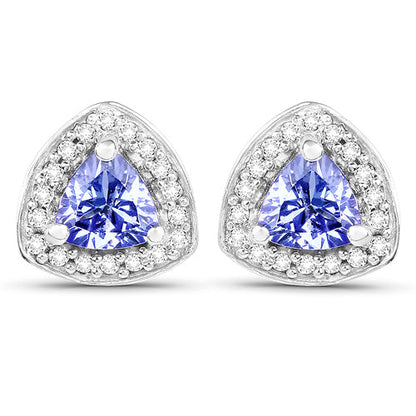 3.22 Carat Genuine Tanzanite & White Topaz .925 Sterling Silver Ring