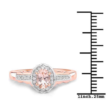 1.98 Carat Genuine Morganite and White Topaz .925 Sterling Silver 3 Piece Jewelry Set (Ring, Earrings, and Pendant w/ Chain)