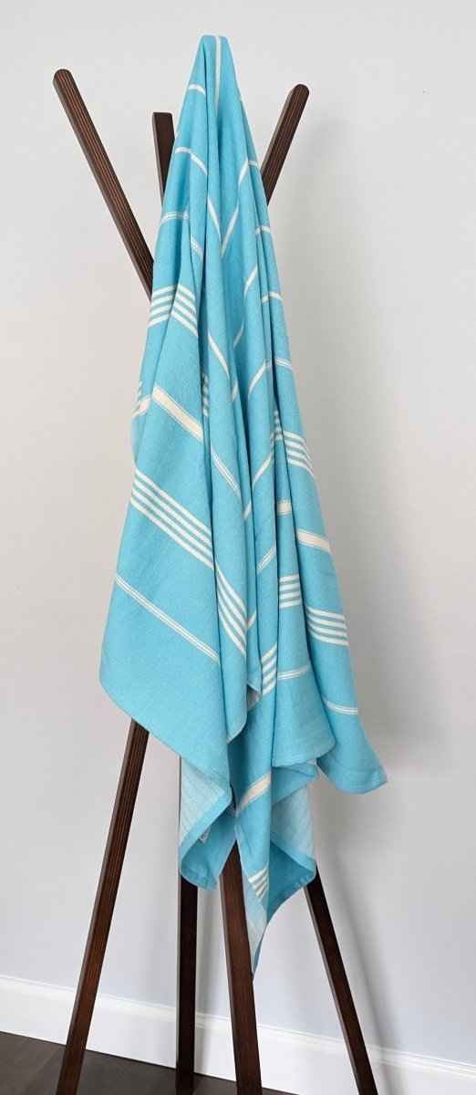 Surfside Towel Collection – Tassel-Free Turkish Cotton Towels, 39”x70”, Sand-Repelling