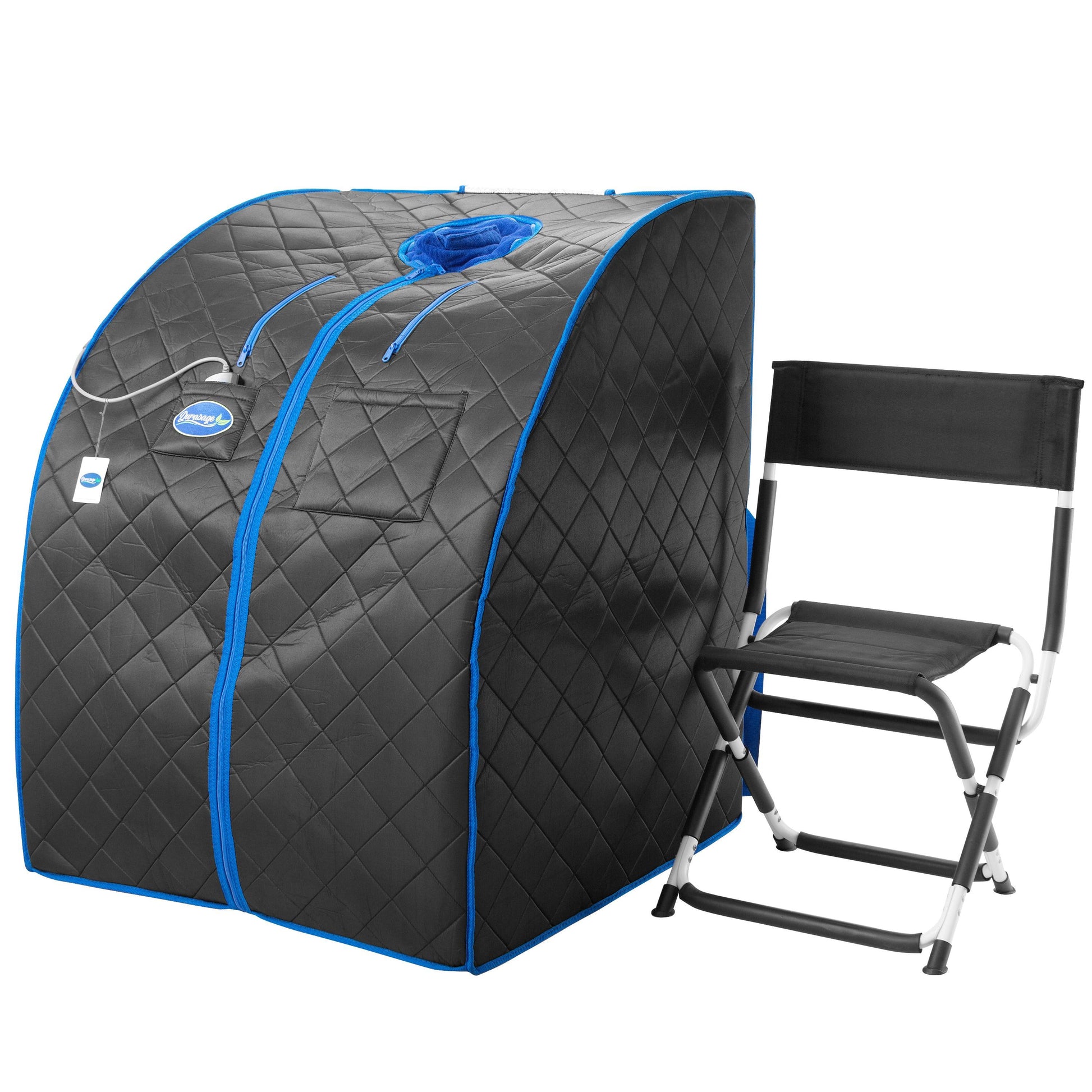 Large Portable Low EMF Negative Ion Indoor Sauna with Chair and Heated Footpad Included - Durasage Health