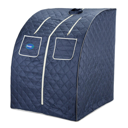 Durasage Oversized Portable Personal Steam Sauna Spa for Relaxation at Home, 60 Minute Timer, 800 Watt Steam Generator, Chair Included - Satin Blue - Durasage Health