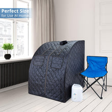 Oversized Portable Steam Sauna for Weight Loss, Detox & Relaxation at Home, Chair Included - Dark Blue - Durasage Health