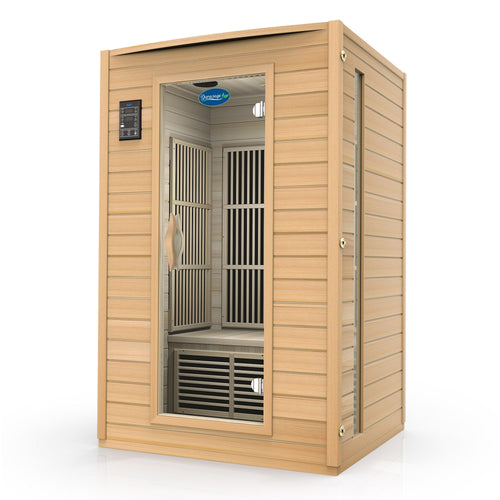 2-Person Carbon Infrared Sauna - Canadian Hemlock Wooden Sauna - 1700 Watts - Bluetooth, FM Radio & USB Input - Durasage Health