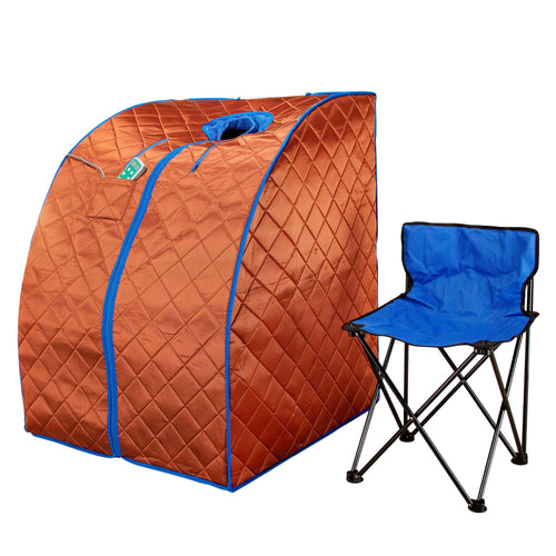 Large Portable Low EMF Negative Ion Indoor Sauna with Chair and Heated Footpad Included - Copper - Durasage Health