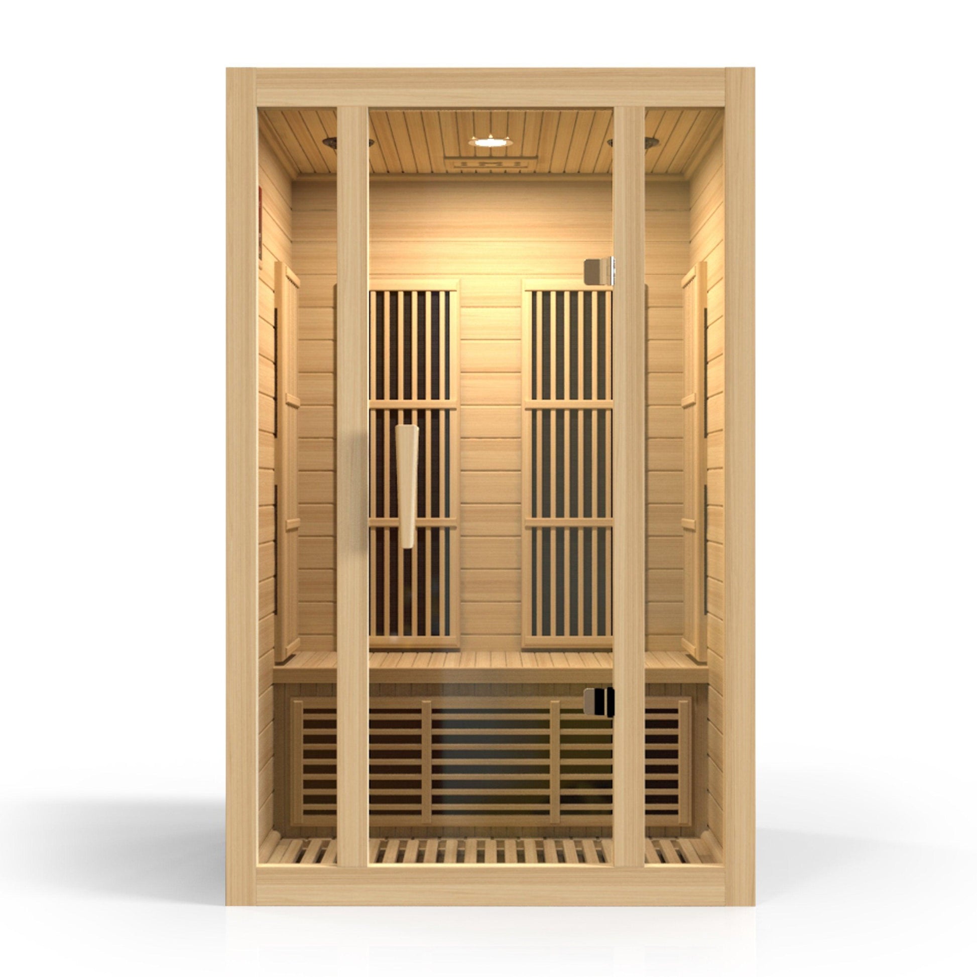 2-Person Carbon Infrared Sauna - Canadian Hemlock Wooden Sauna - 1750 Watts - Bluetooth, FM Radio & USB Input - Durasage Health