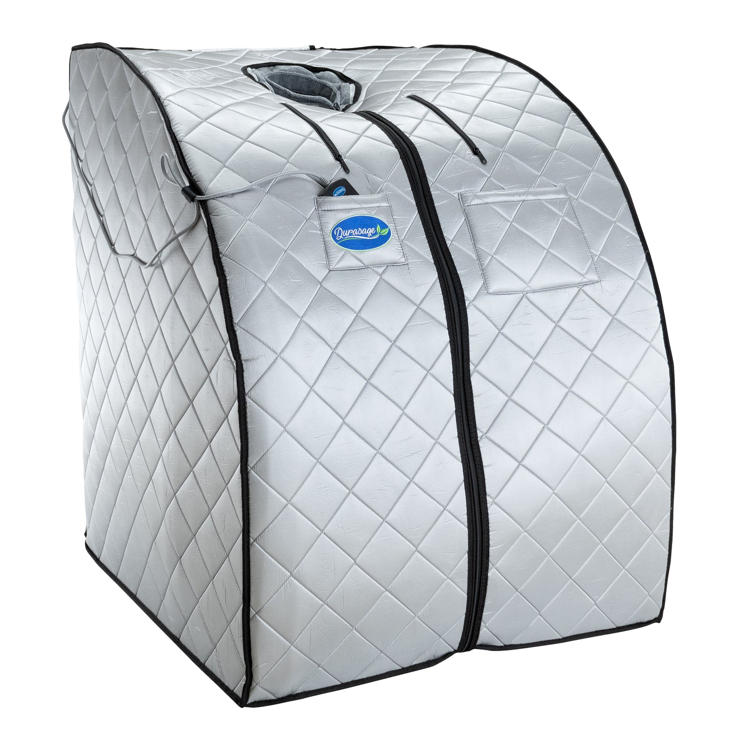 Large Portable Low EMF Negative Ion Indoor Sauna with Chair and Heated Footpad Included - Silver