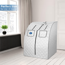 Oversized Portable Steam Sauna for Weight Loss, Detox & Relaxation at Home, Chair Included - Silver - Durasage Health