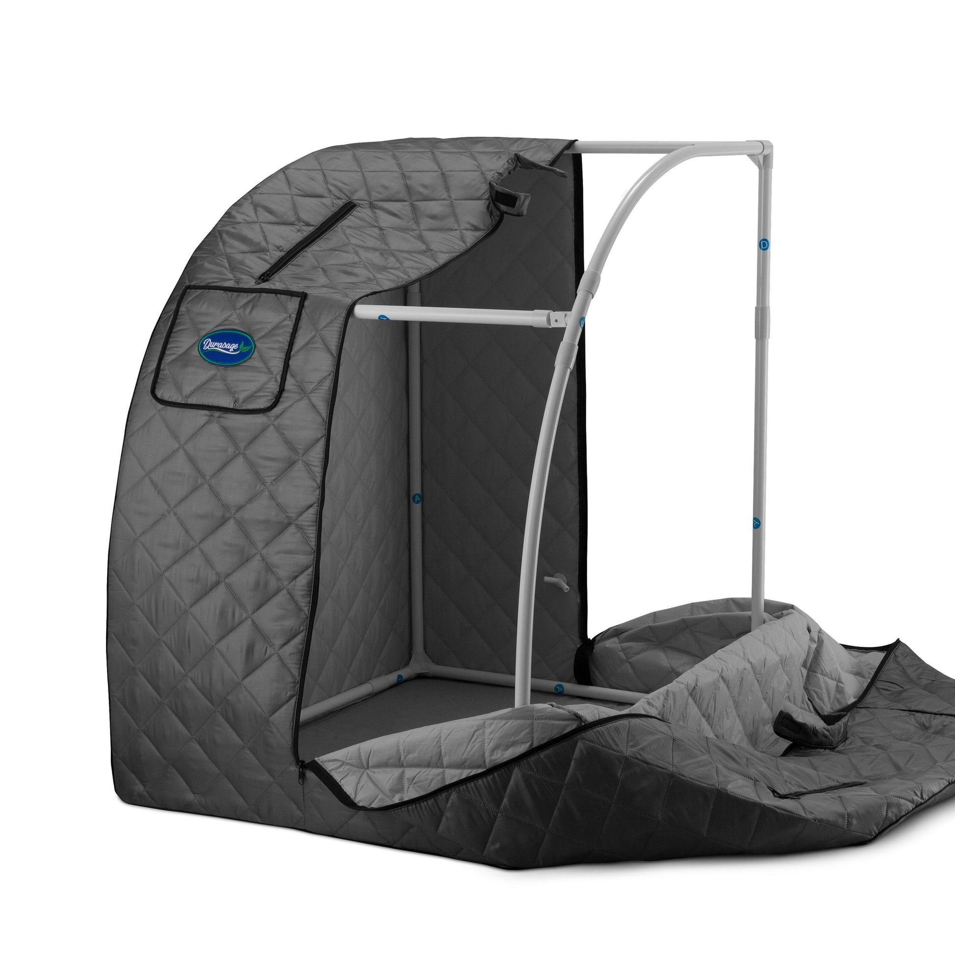 Durasage Lightweight Portable Personal Steam Sauna Spa for Relaxation at Home, 60 Minute Timer, 800 Watt Steam Generator, Chair Included - Gray - Durasage Health